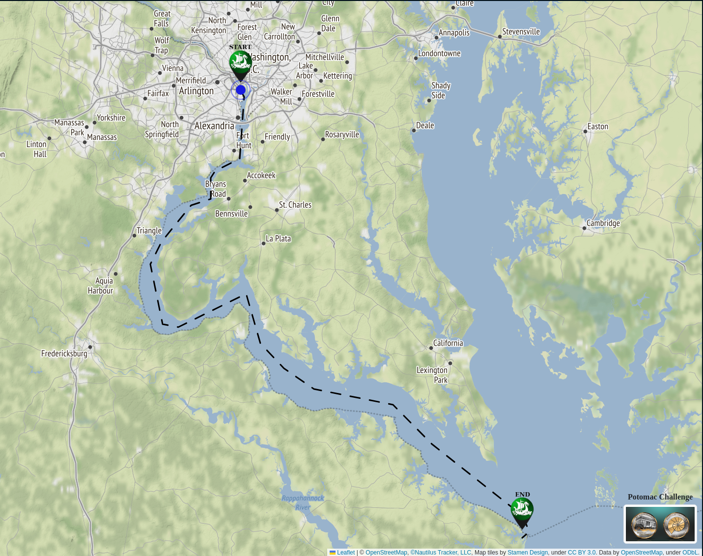 Potomac Challenge Route On Viking Rows